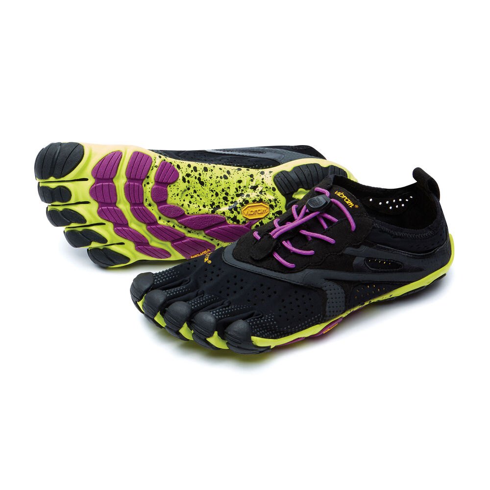 Tenis Mujer Negros/Amarillos/Morados - FiveFingers V-Run - CGDLSJ-234